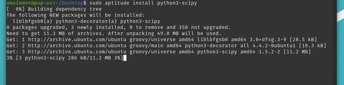 Terminal_scipyinstall_apt