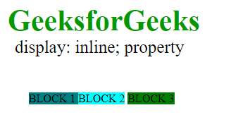 display inline property example output