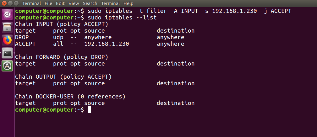 source parameter with iptable