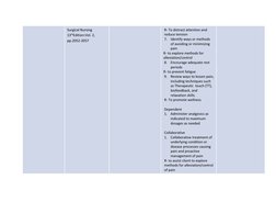 Surgical Nursing 
13thEdition:Vol. 2, 
pp.2052-2057  
R- To distract attention and 
reduce tension 
7. Identify ways or metho