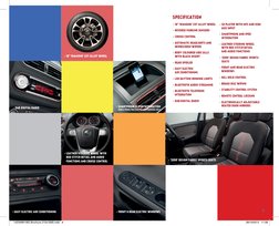 + Front & Rear Electric Windows
+ Leather Steering Wheel with 
Red Stitch Detail and Audio 
functions and cruise control
+ E