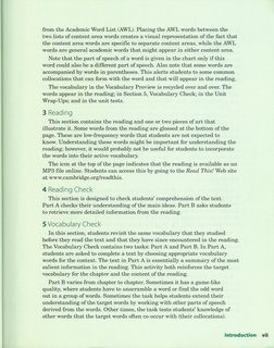 from the Academic Word List (AWL).Placing the AWLwords between the
two lists of content area words creates a visual represent