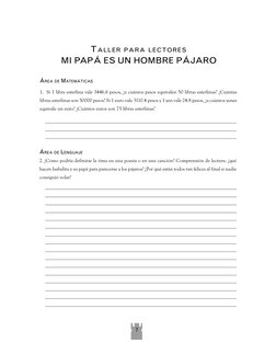 7
Taller para lectores
Área de Ma­te­má­ti­cas
1.  Si 1 libra esterlina vale 3446.6 pesos, ¿a cuántos pesos equivalen 50 libr