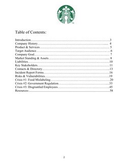  
	  
2	  
 
 
 
Table of Contents: 
 
Introduction………………………………………………………………….3 
Company History………………………………………………………....