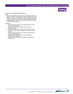 TPC
TRAINING
 P: 847.808.4000 • F: 847.808.4003 • www.tpctraining.com
85
AIR CONDITIONING AND REFRIGERATION SYSTEMS
Lesson 5: