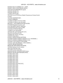 826/00425 PLUG TAPERED 3/4" −14PTF,
826/00512 PIN LYNCH FOR BUCKETS,
445/03300 SYNCHROMECH original,
445/64301 GEAR 38 T,
445