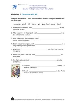Vocabulary Worksheets 
Basic English Grammar, 3rd Edition 
Chapter 11: Expressing Future Time, Part 2 
 
 
 
 
            Co