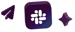 Slack logo with a sent and star icon