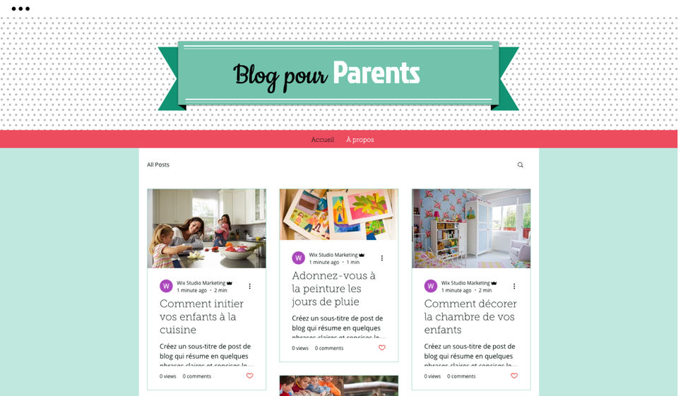Exemples de templates de sites déroulants