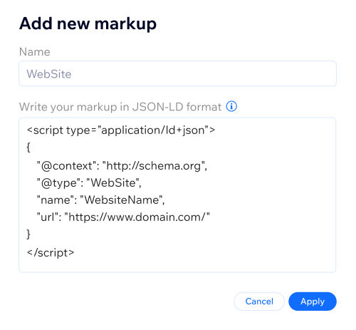 Add new markup popup