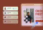 A guest check-in list shown beside an event poster for a design meetup, illustrating RSVP and attendee management in Wixel.