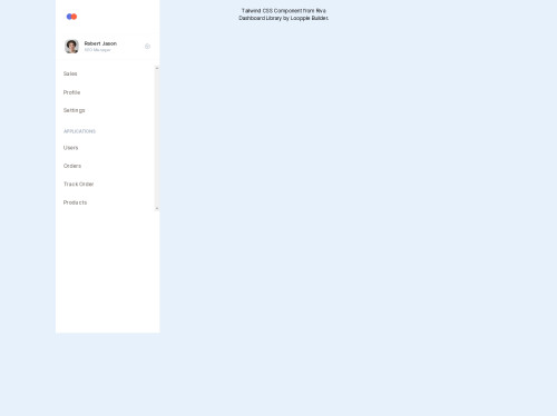 tailwind Tailwind CSS Sidebar Dashboard