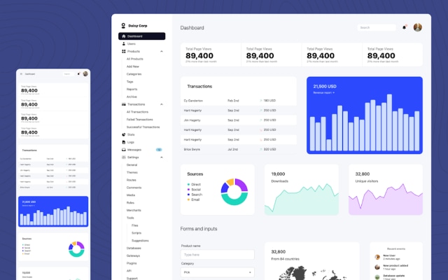 Dashboard (Daisy UI)