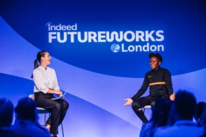 A candid conversation at Indeed FutureWorks London between Kirsty Gallacher and Nicola Adams in June of 2023.