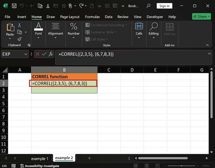 CORREL Function 3