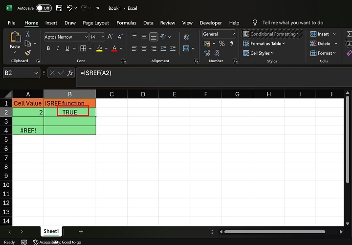 How to Execute ISREF Function in Excel2