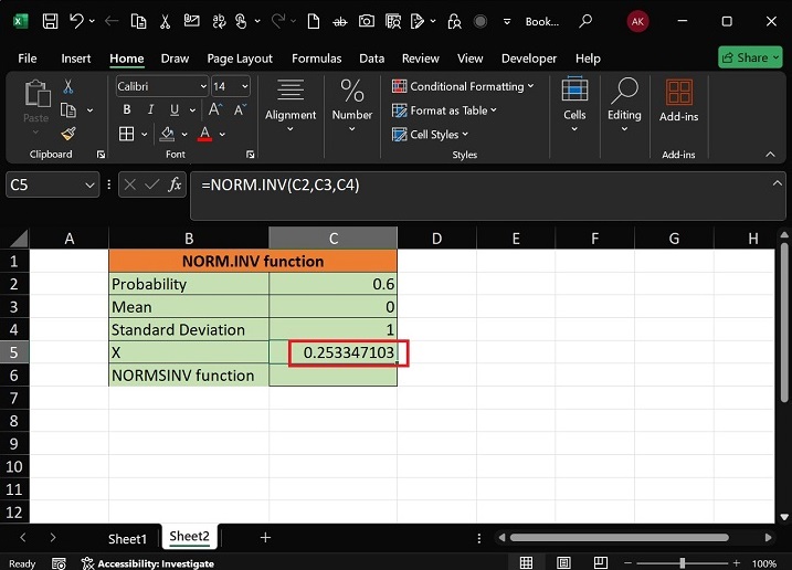 NORM.INV Function4