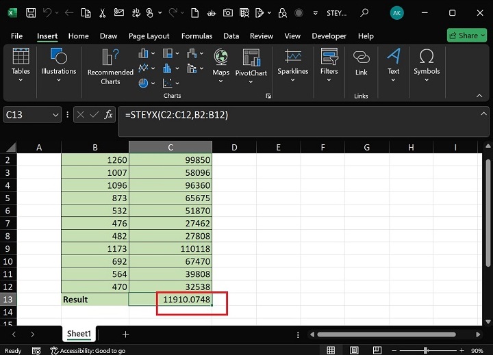 STEYX Function2