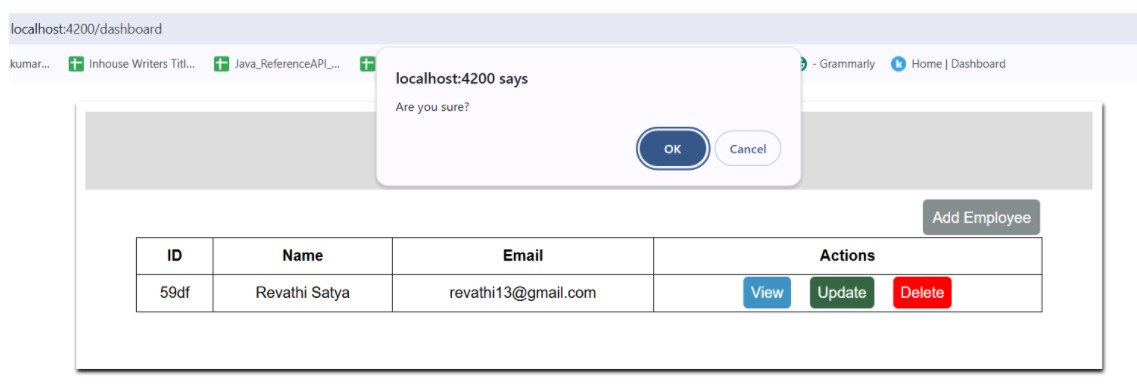 Delete Emplyee Form Delete employee
