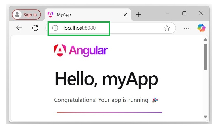 Angular Application Output Application Output