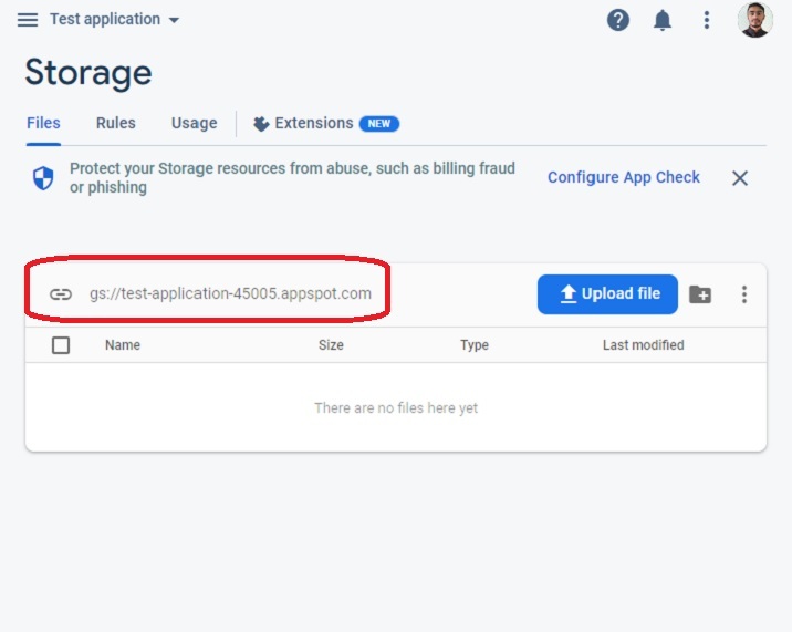 Firebase storage bucket