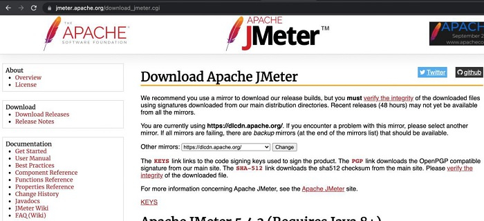 Apache JMeter download page