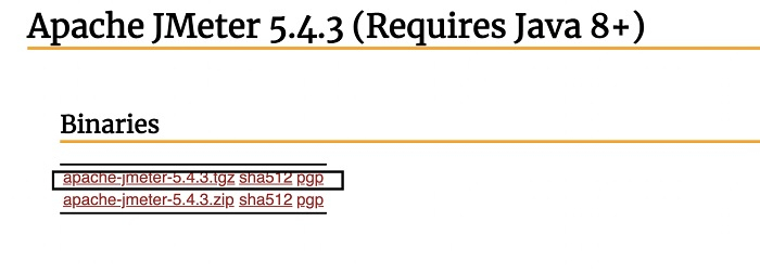 JMeter binary download link