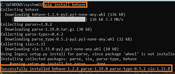 Behave Installation