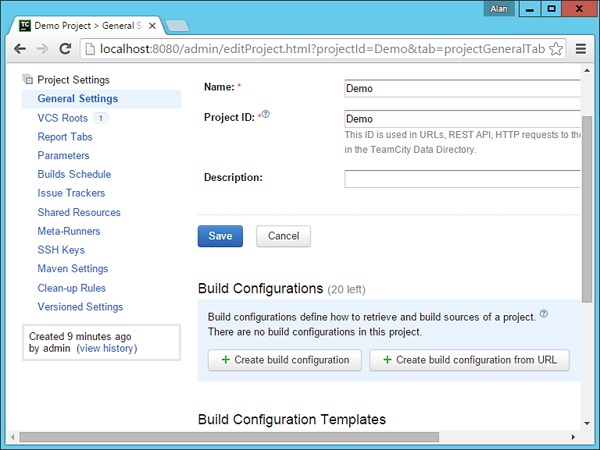 Team City General settings