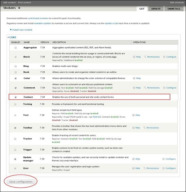 Drupal Contact Module