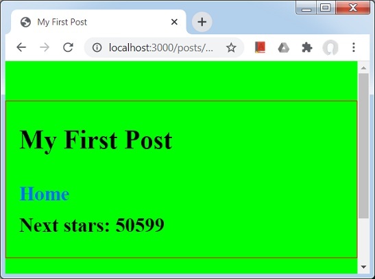 First page with data