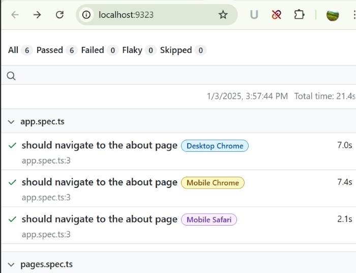 Next.js Playwright Testing Web Report