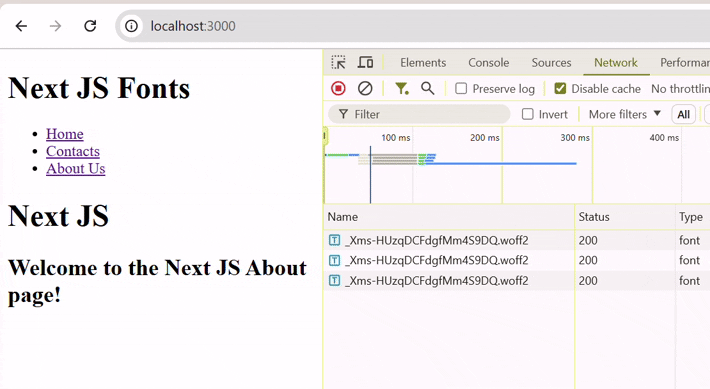 Next.js Font Preloading