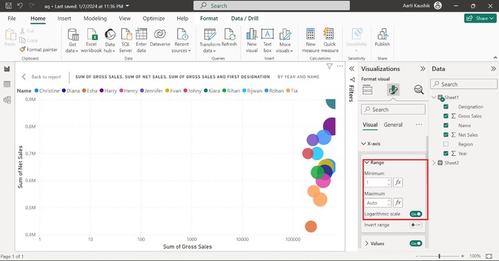 Format Scatter Chart
