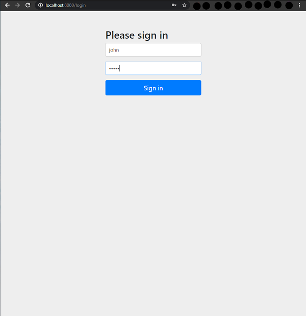 OAuth Authorization Server Signin