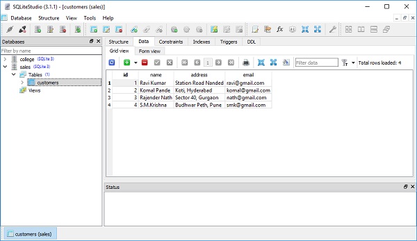 Customers Table Records Added