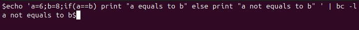 Conditional Statements bc Command