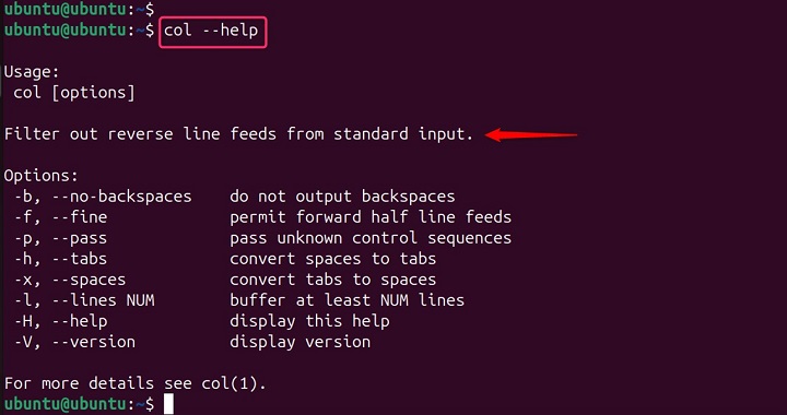 Install col Command