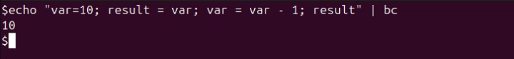 Post-decrement Equivalent bc Command