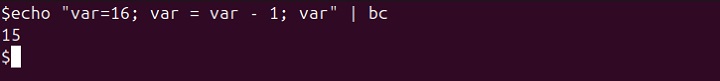 Pre-decrement Equivalent bc Command