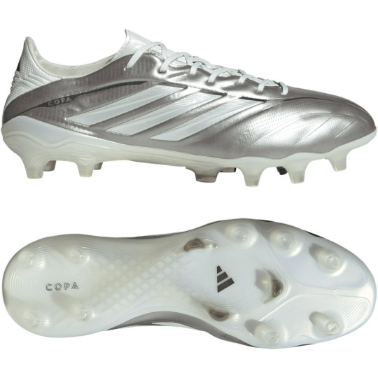 adidas Copa Pure IV Elite Gras Voetbalschoenen (FG) Zilver Wit Donkergrijs