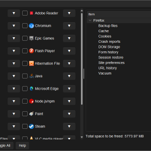 File Cleaner – Scan Results File Cleaner - junk file scan results and categories