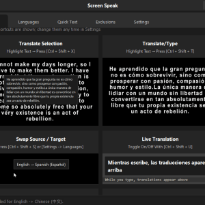 Screen Speak – Translate Selection Screen Speak - translating highlighted text in any app with a hotkey
