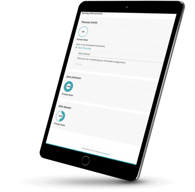 User progress reporting - AccessAlly Tablet with user progress report