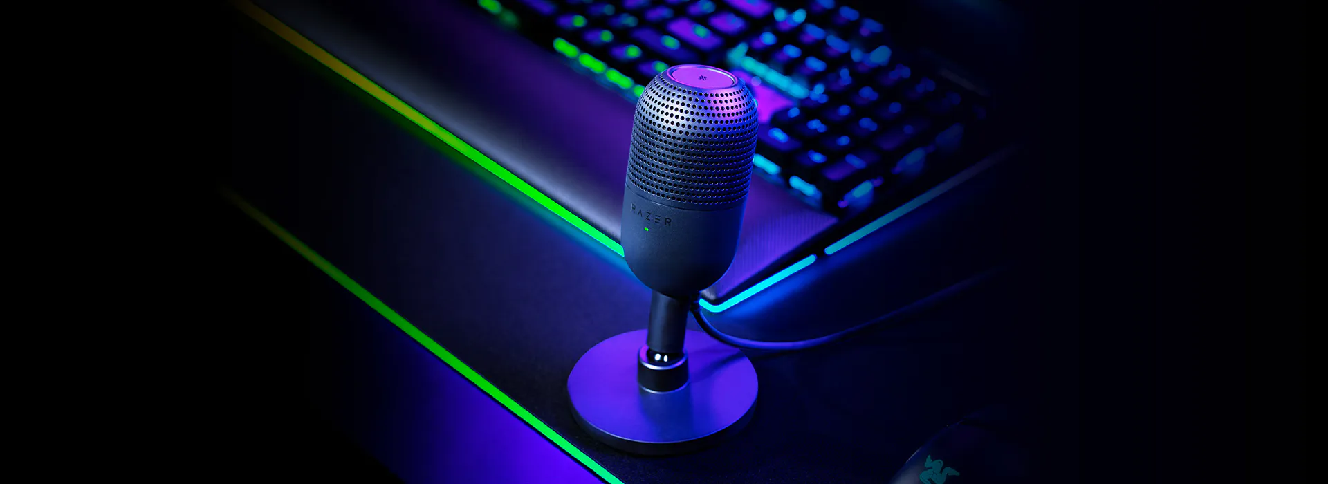 Microphone USB ultra-compact avec fonction tactile de désactivation du son – Razer Seiren V3 Mini
