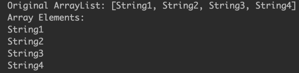 Java ArrayList to Array Conversion