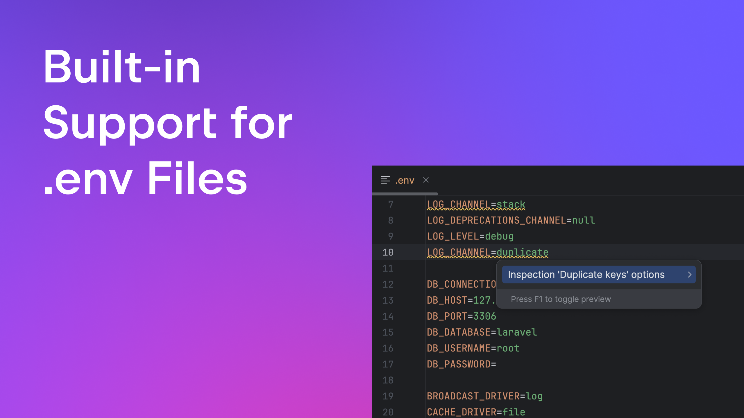 Support for .env Files: Now Built Into PhpStorm