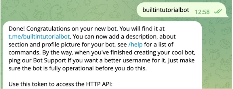 A screenshot of the Telegram app