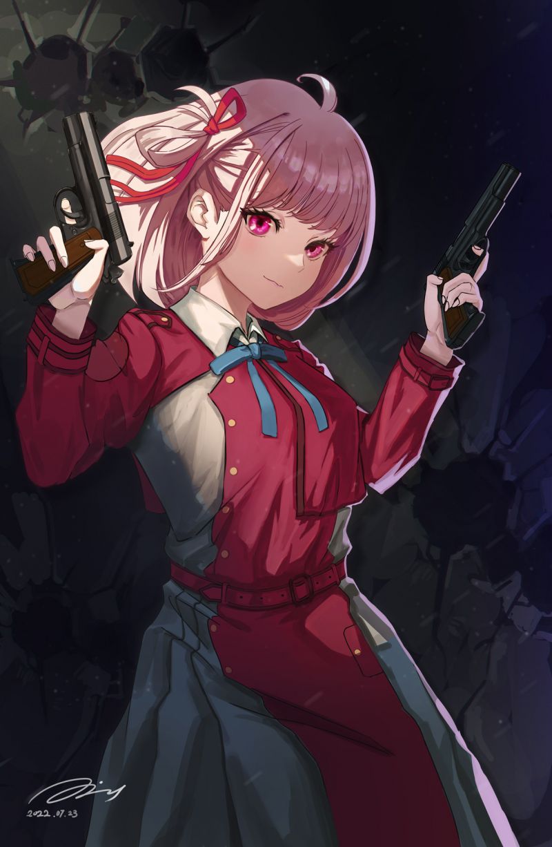 Anime, Filles anime, Lycoris Recoil, Nishikigi Chisato, blond, solo Anime, Filles anime, Lycoris Recoil, Nishikigi Chisato, blond, solo