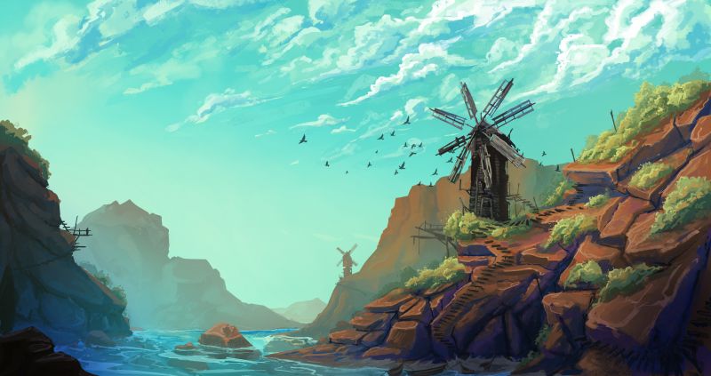 seni digital, karya seni, ilustrasi, lingkungan Hidup, pemandangan, formasi batuan seni digital, karya seni, ilustrasi, lingkungan Hidup, pemandangan, formasi batuan